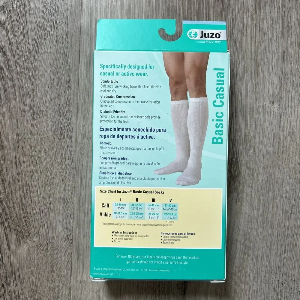 Juzo Compression Socks 4700 AD Size II Black 14-20mg Knee High Basic Casual NEW